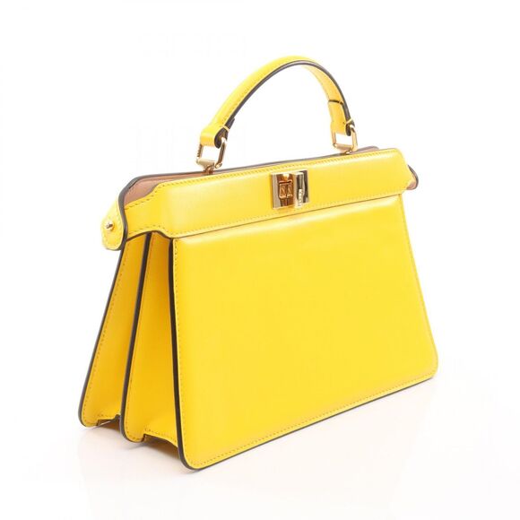 Fendi Handbag Peekaboo Iseeu East West 8bn323 Yellow Leather Peekaboo Iseeu - Picture 2 of 6